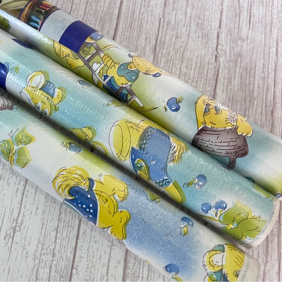 3 X Vtg Childrens' Kids' Vinyl Drawer Shelf Liners Retro Animals 18" x 40" each - Picture 4 of 11